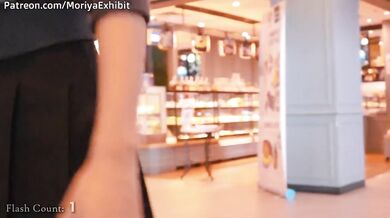 Asian Petite Slut Flashes Shaved Pussy in Crowded Mall Challenge