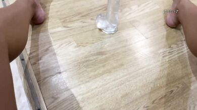 Beautiful asian foot masturbation with slender legs and red nails