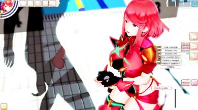 Pyra gets destroyed by cum hungry cocks while boobs get wrecked raw hentai game
