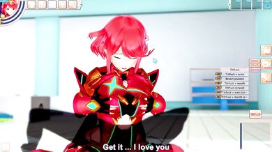 Pyra gets destroyed by cum hungry cocks while boobs get wrecked raw hentai game