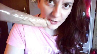 My sexy redfoot mom worships my cock while I scream her name