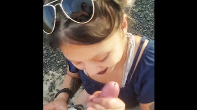 Public Asian teen gets throat fucked in rainbow haze