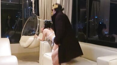 Asian teen anal fairytale scene with big dick and toys