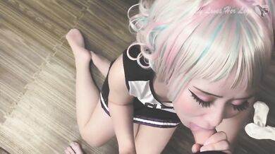 Japanese cheerleader outfit footjob blowjob POV pantyhose nude pantyhose foot worship