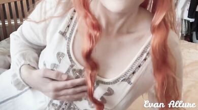 Redhead elf milf soothes you with deep breathing and chubby tits jiggling