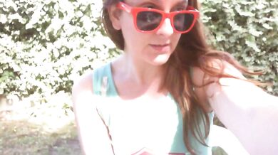 Public white skirt piss disaster diaper ruined under garden humiliation