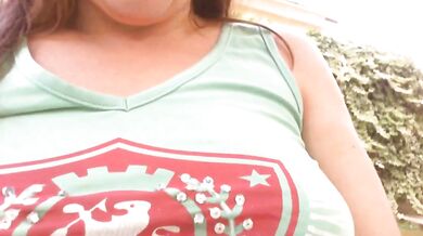 Public white skirt piss disaster diaper ruined under garden humiliation