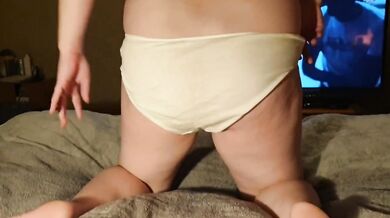 Blonde British slut gushes bedwetting doggystyle while pee drips down her thighs