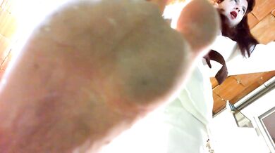 Italian giantess tramples you raw under her filthy karate feet