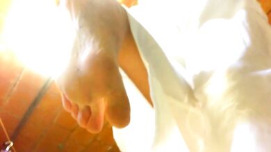Italian giantess tramples you raw under her filthy karate feet