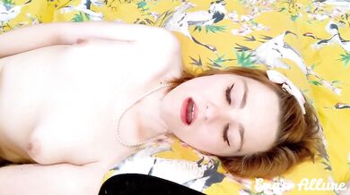 Prissy girl’s agony masturbating alone with big red head tits shaking loud