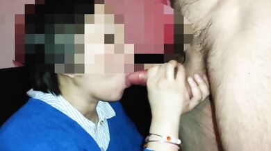 Wife sucks huge cock in front of husband and gobbles every drop