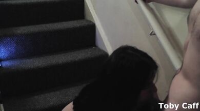 Fucking on the stairs BBW milf huge cumshot British mom big tits riding hard