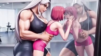 Gym trainer massively rips through client with monstrous futanari power