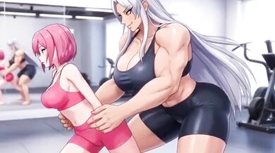 Gym trainer massively rips through client with monstrous futanari power