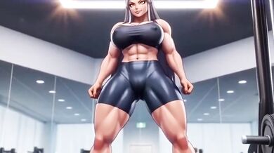 Gym trainer massively rips through client with monstrous futanari power