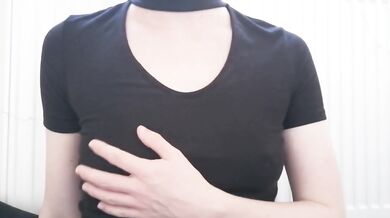 Pinching teasing her small nipples until they’re raw and dripping