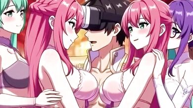 Trapped in a harem game forced to take every gamer girl's creampie
