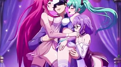 Trapped in a harem game forced to take every gamer girl's creampie