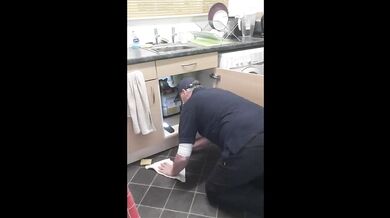 MILF Plumber destroys cheating wife with footjob and rough fuck from behind