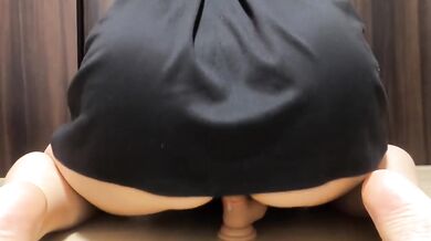Asian beauty destroyed by big dildo orgasm solo