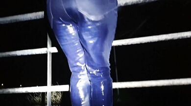 Blonde British girl wets her blue jeans in public pee compilation