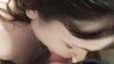 Jerking sucking and fucking my boyfriend deep throat cum shot British blowjob