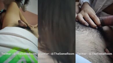 Thai college girl deep throat slurps bf's cock while moaning loud and cumming hard