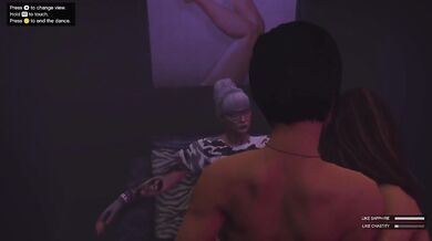 Chastity and Sapphire ruin innocent girl with lap dance and big boobs