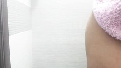 Petite celeb takes a shower with adult toys while parents are home