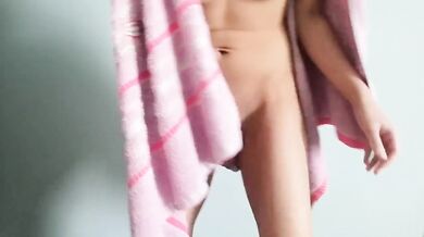 Petite celeb takes a shower with adult toys while parents are home
