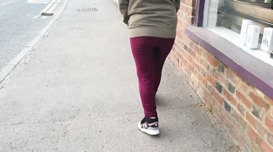 Blonde British girl gets soaked in public leggings piss sluts