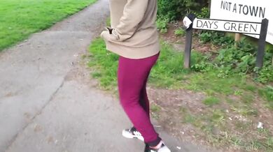 Blonde British girl gets soaked in public leggings piss sluts