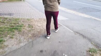 Blonde British girl gets soaked in public leggings piss sluts