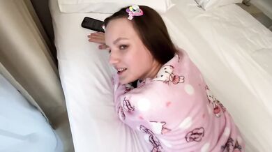 18yo Petite Teen takes big cock in her tight bath pussy raw creampie