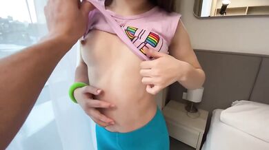 Stepdad's huge cock wrecks teen's tight pussy raw creampie