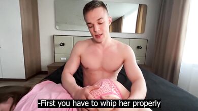 Tiny teen taught a hard lesson raw blasts cum inside her tight pussy after getting her ass kicked