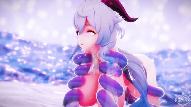 3D 60fps Ganyu Slime Double Penetration Rough Cartoon Hentai