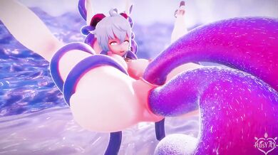 3D 60fps Ganyu Slime Double Penetration Rough Cartoon Hentai