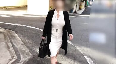 Giant tits MILF mom strolls bare under flimsy white dress no bra gotcha