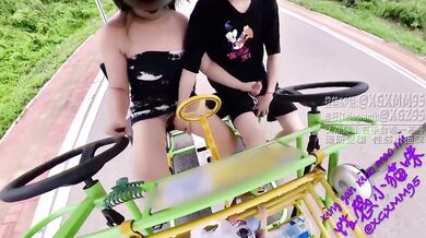 Cycling cowgirl gets throat ruined in public by massive stranger