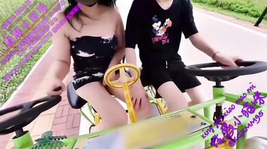 Cycling cowgirl gets throat ruined in public by massive stranger