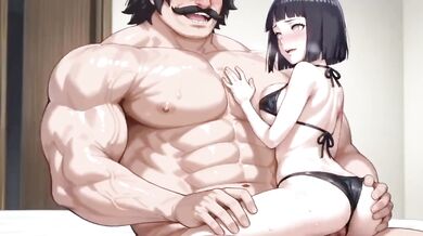 Hinata cheats on Naruto with a giant throbbing cock AI hentai creampie