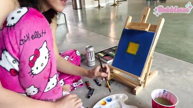 Morning Painting Session raw cumshot sinful art