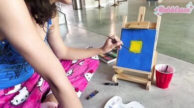 Morning Painting Session raw cumshot sinful art