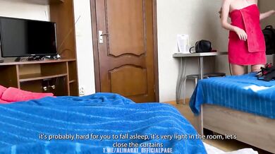 Hot Russian stepmom destroys her stepson in a cheap hotel tears