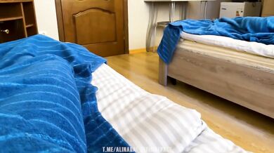Hot Russian stepmom destroys her stepson in a cheap hotel tears