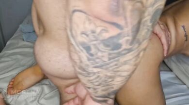 Brother-in-law fucks hotwife riding his cock sloppy blowjob making video call