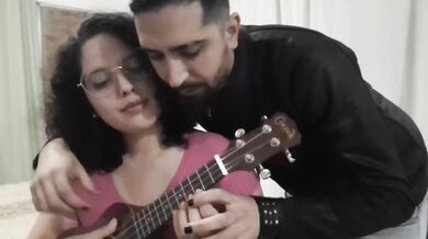 Uke Lesson Ends with Creampie Fuck on the Desk big boobs latina teacher student