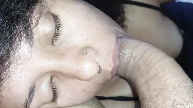 Blowjob so brutal cum shot all over my face creampie Latina cum surprise